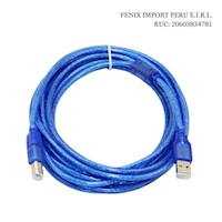 Cable Para Impresora Escaner Usb 2.0 -10 Metros, Azul